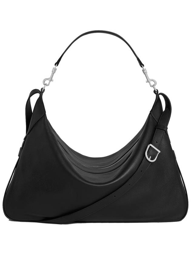 Large Strap Romi Sapuru Calfskin Shoulder Bag Black - CELINE - BALAAN 3