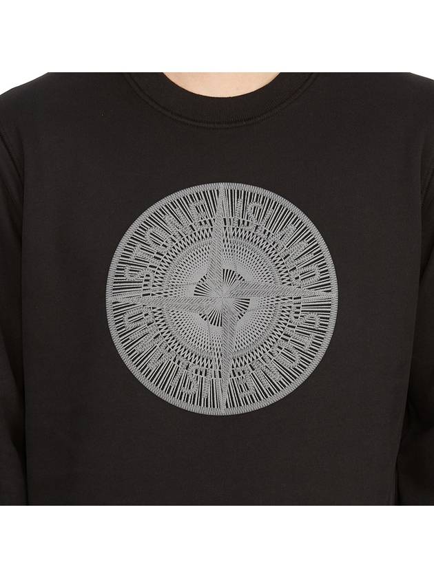 Men's Industrial One Print Sweatshirt Black - STONE ISLAND - BALAAN 9