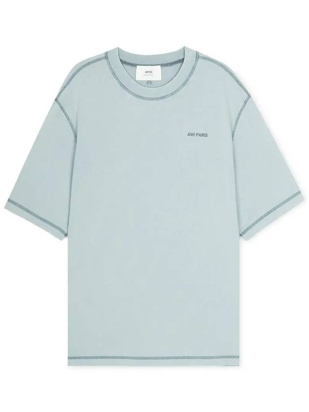 Fade out embroid logo short sleeve t-shirt mint - AMI - BALAAN 2