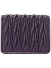 Matelasse Leather Half Wallet Purple - MIU MIU - BALAAN 3