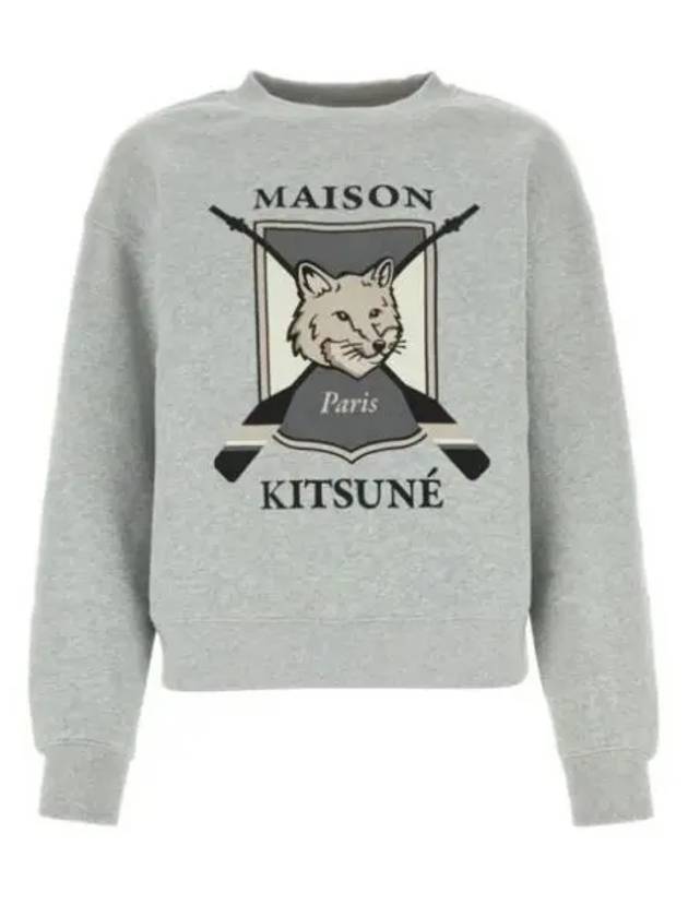 College Fox Print Sweatshirt Light Grey Melange - MAISON KITSUNE - BALAAN 2