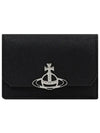 Saffiano Cow Leather Card Wallet Black 5115002OW L001N N401 - VIVIENNE WESTWOOD - BALAAN 1