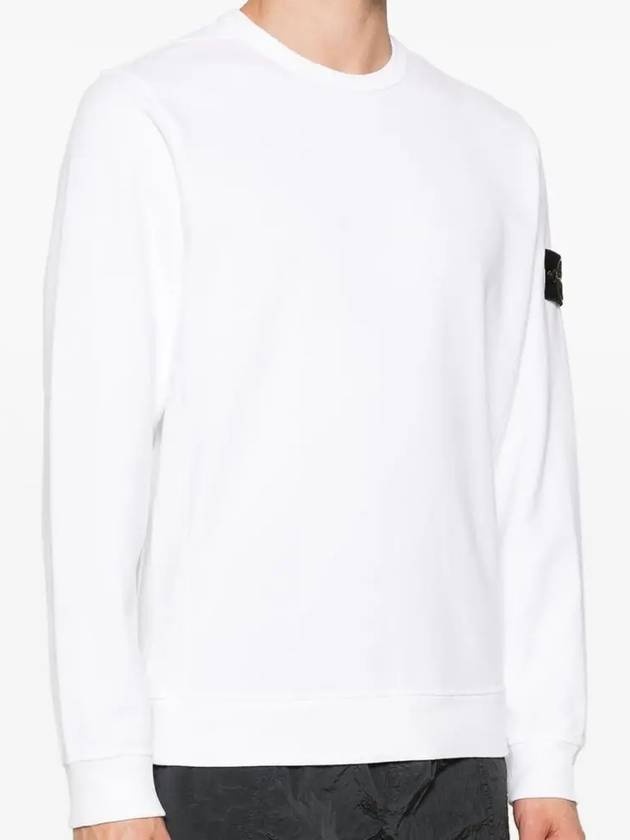 Wappen Patch Crew Neck Cotton Sweatshirt White - STONE ISLAND - BALAAN 4