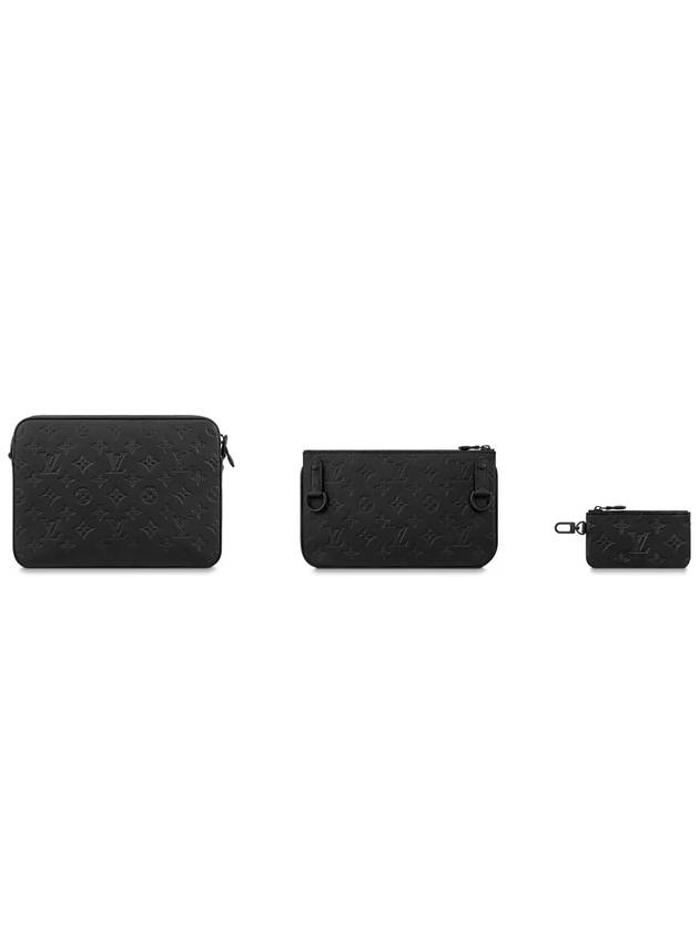 Trio Monogram Leather Messenger Bag Black - LOUIS VUITTON - BALAAN 4