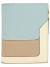 Color Block Leather Half Wallet Blue - MARNI - BALAAN 2