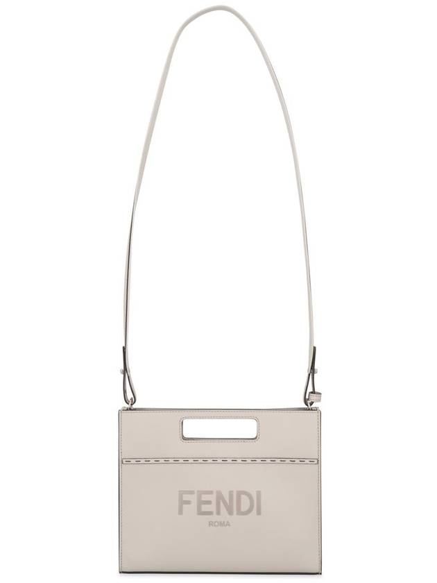 logo print mini tote shoulder bag gray - FENDI - BALAAN 6