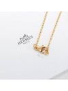 Mini Pop H Pendant Necklace Gold Blanc White - HERMES - BALAAN 6