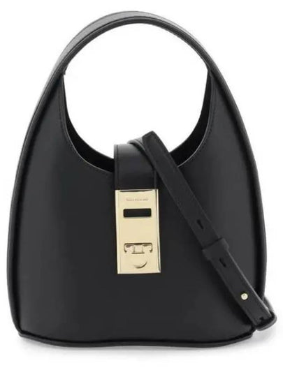 Women's Gancini Buckle Mini Hobo Shoulder Bag Black - SALVATORE FERRAGAMO - BALAAN 2