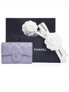 Classic card wallet snap in zipper lavender gold lamb full set - CHANEL - BALAAN 1