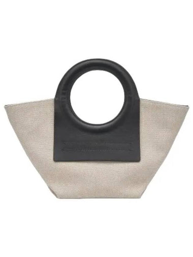 Mini Color Tote Bag Beige Black - HEREU - BALAAN 1