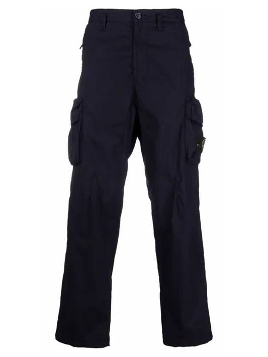 Waffen Patch Cargo Straight Pants Black - STONE ISLAND - BALAAN.