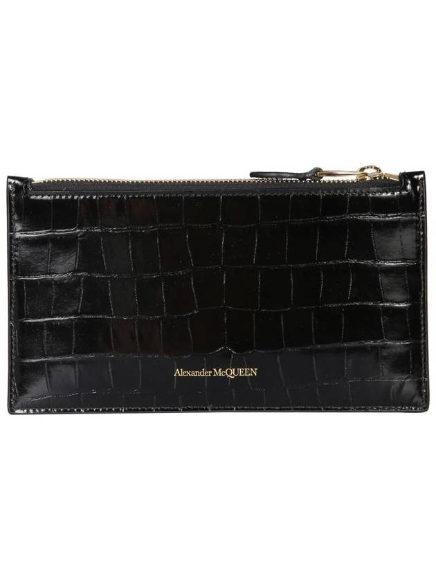 Skull Zipper Card Wallet Black - ALEXANDER MCQUEEN - BALAAN 3