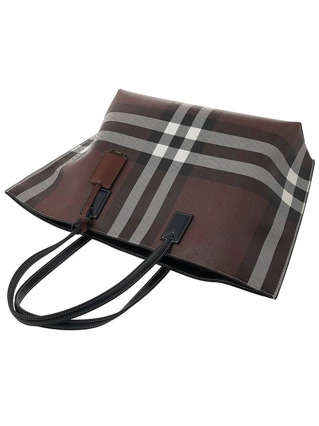 Medium Check Tote Bag Dark Birch Brown - BURBERRY - BALAAN 5