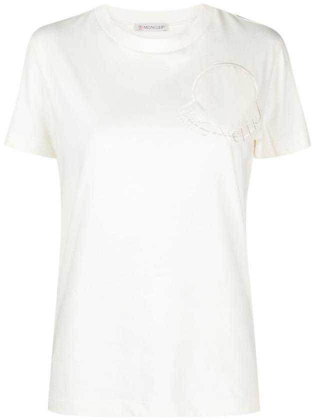 Logo Patch Cotton Short Sleeve T-Shirt White - MONCLER - BALAAN 2