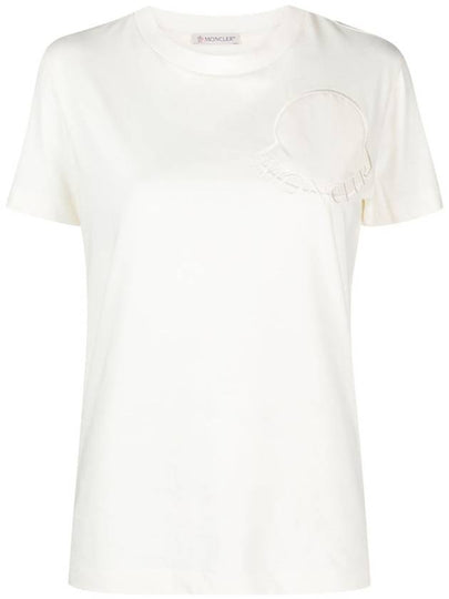 Logo Patch Cotton Short Sleeve T-Shirt White - MONCLER - BALAAN 2