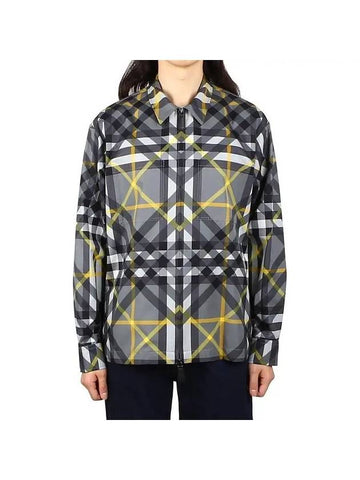 8063760 142324 B4564 Mix Check Zip-up Shirt - BURBERRY - BALAAN 1