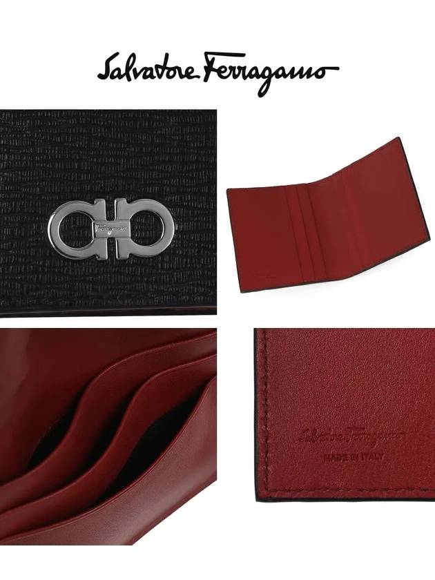 Gancini Card Wallet Black - SALVATORE FERRAGAMO - BALAAN 4