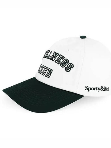 Wellness Club Embroidered Logo Two Tone Ball Cap White - SPORTY & RICH - BALAAN 1