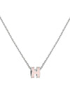 Mini Pop H Pendant Silver Necklace Rose Dragee - HERMES - BALAAN 1