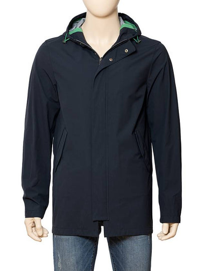 High-Tech Windproof Hooded Jacket Navy - HERNO - BALAAN 2