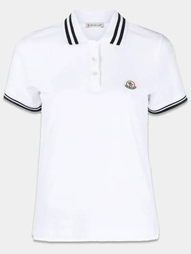 Women s Logo Patch Polo Short Sleeve T Shirt White 8A00009 84720 001 - MONCLER - BALAAN 1