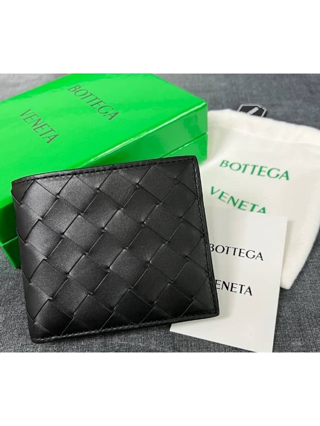 Intrecciato Leather Half Wallet Black - BOTTEGA VENETA - BALAAN 6