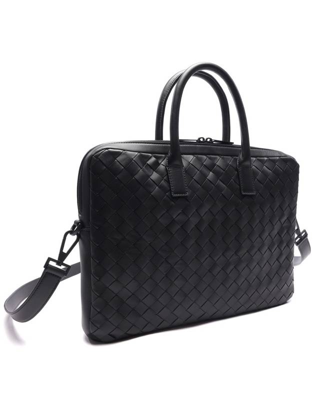 Intreciato Weave Briefcase Black - BOTTEGA VENETA - BALAAN 4