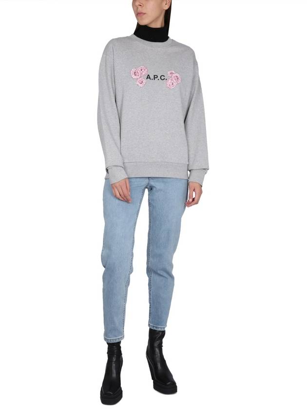 Flower Logo Sweatshirt Gray - A.P.C. - BALAAN 3