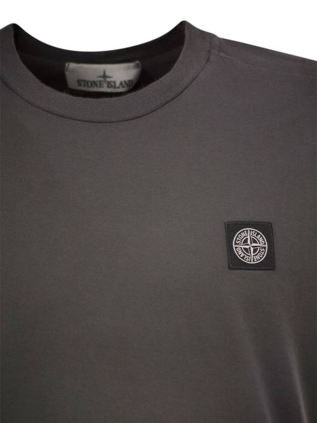 Short-sleeved T-shirt with Compass logo patch - STONE ISLAND - BALAAN 4