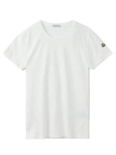 Shoulder logo patch short sleeve t shirt white - MONCLER - BALAAN 1