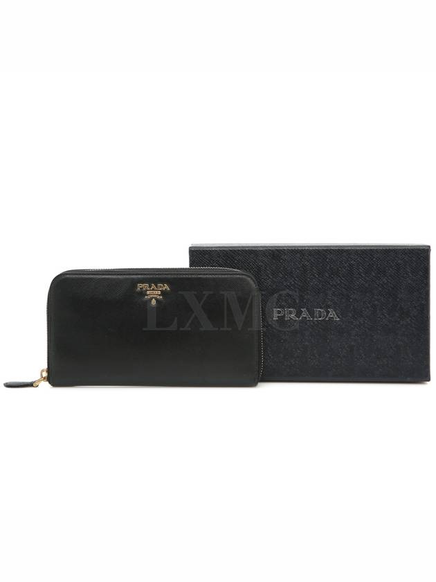 Black Saffiano Zipper Long Wallet Women s 1M0506 - PRADA - BALAAN 5