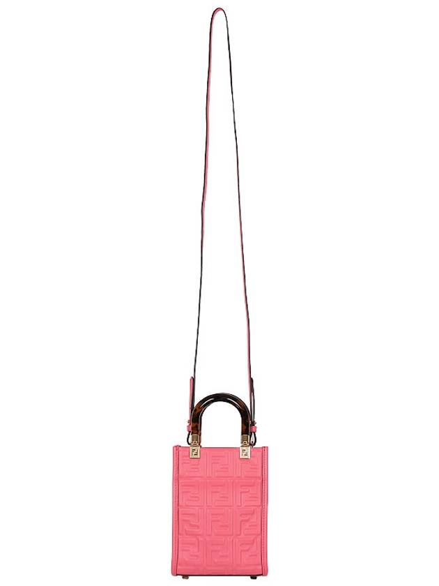 Sunshine FF Motif Mini Leather Tote Bag Pink - FENDI - 4
