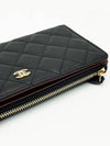 CC Gold Logo Classic Zipper Caviar Long Wallet Black - CHANEL - BALAAN 4