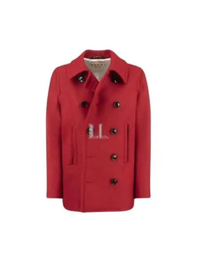 Breasted Wool Double Coat Red - MARNI - BALAAN 2