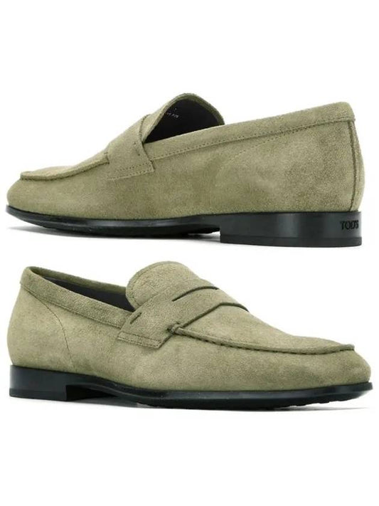 Mokashino Gomma Suede Loafer Khaki Gray XXM51B00010 RE0 C405 - TOD'S - BALAAN 1