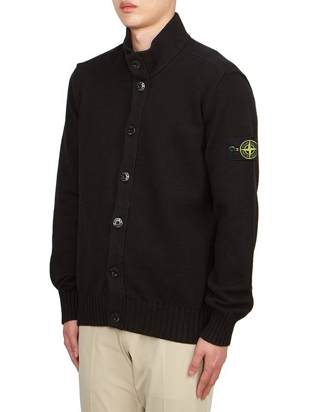 Winter Cotton Cardigan Black - STONE ISLAND - BALAAN 4