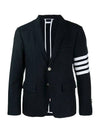 Men's Diagonal Armband Cotton Single Blazer Jacket Navy - THOM BROWNE - BALAAN 2