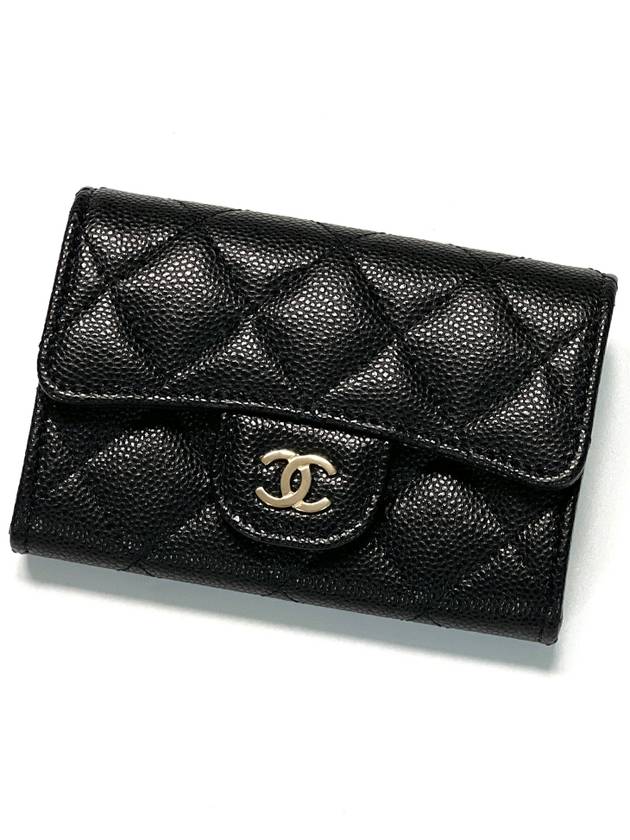 Classic Grained Calfskin Card Wallet Black - CHANEL - BALAAN 2