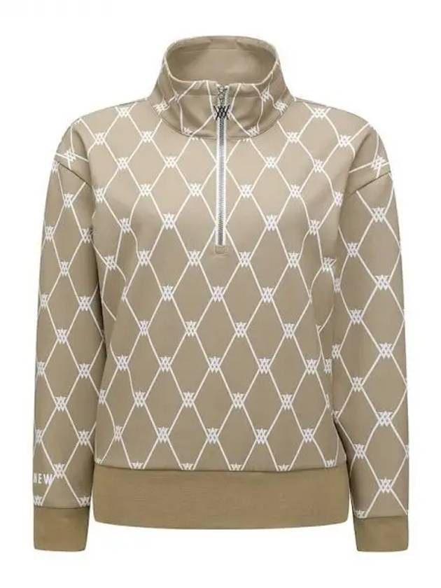 Anew Women s Monogram Half Zip Up Long Sleeve AGCWW T Shirt 05BE Domestic Product GQCY22092246643 - ANEWGOLF - BALAAN 1