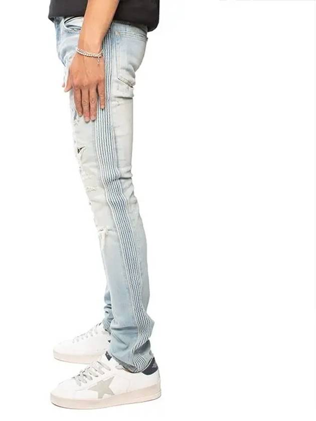 Destroyed Slim Biker Jeans Blue - BALMAIN - BALAAN 5