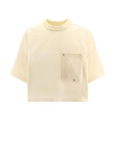 Crew Neck Pocket Short Sleeve T-Shirt Yellow - BOTTEGA VENETA - BALAAN 1