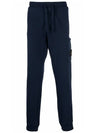 Waffen Patch Cotton Fleece Track Pants Navy - STONE ISLAND - BALAAN 2