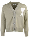 De Coeur Logo Wool Cardigan Green - AMI - BALAAN 2