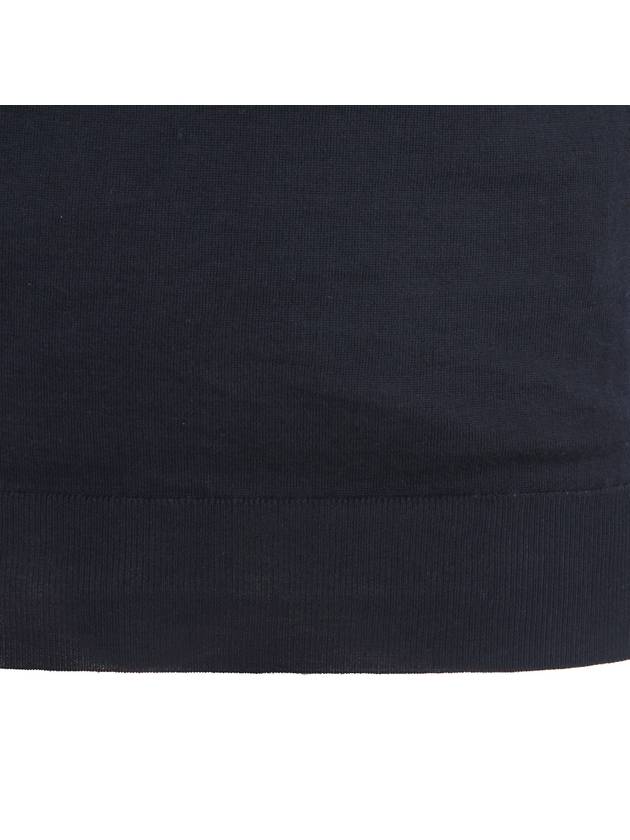 UMK1331 DARK NAVY Knit Zipper Polo Blue Short Sleeve T shirt - KITON - BALAAN 5