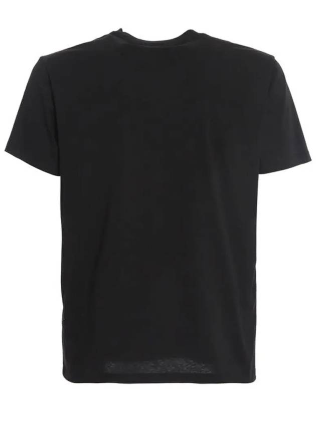 Mini Heart Embroidered Logo Short Sleeve T-Shirt Black - AMI - BALAAN 4