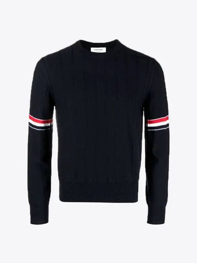 Wool Relaxed Pullover Knit Top Navy - THOM BROWNE - BALAAN 2