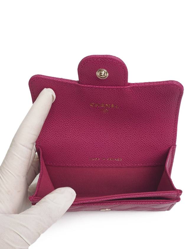 Classic Snap Caviar Card Holder Pink Gold Plated - CHANEL - BALAAN 6