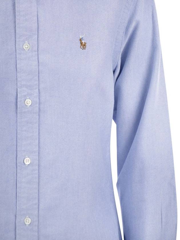 Pony Classic Fit Long Sleeve Shirt Blue - POLO RALPH LAUREN - BALAAN 5