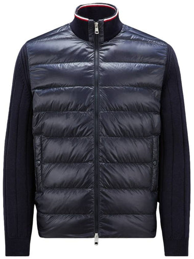 Cotton Cardigan Padding Navy Blue - MONCLER - BALAAN 1