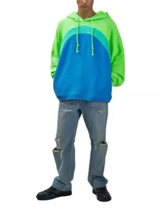 ERL Rainbow Hoodie Knit Blue ERL07T023 Rainbow Hooded Sweatshirt - ERL - BALAAN 1